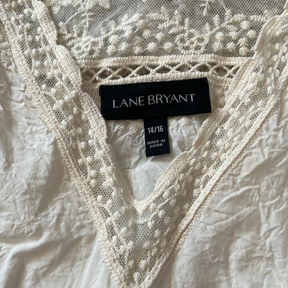 Lane Bryant Ivory/Cream Embroidered Lace Bohemian L/S Blouse, size 14/16 - Picture 2 of 7